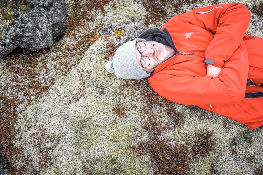 Getting cosy in the moss near Hekla