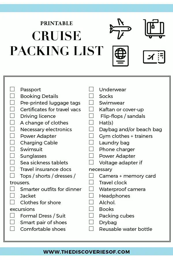 what to pack for a cruise the ultimate cruise packing list the discoveries of