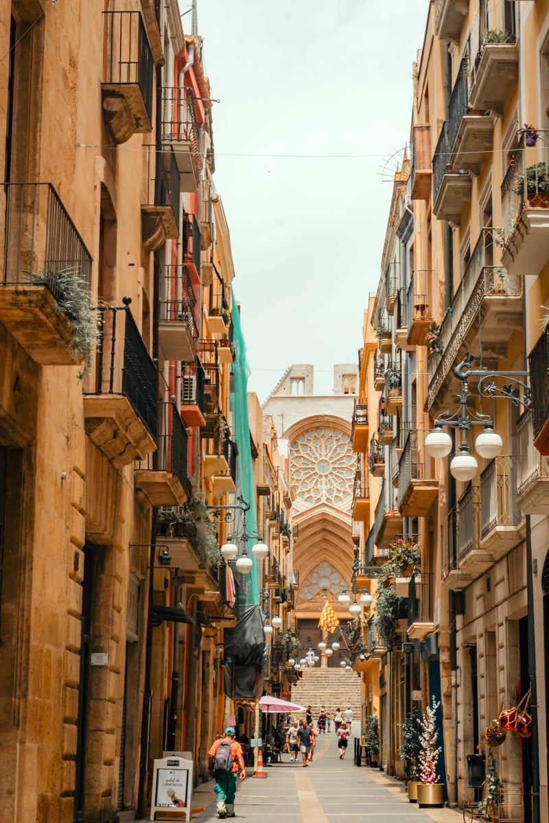 Calle Major and Cathedral Tarragona Spain