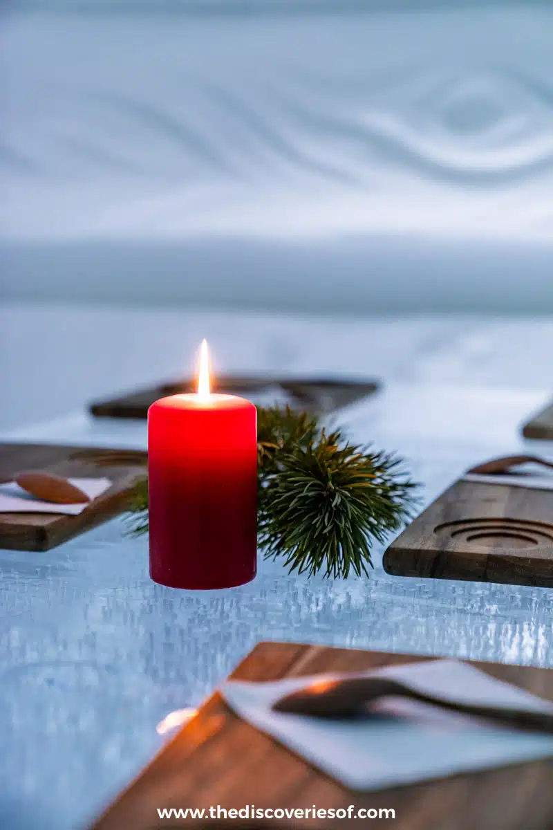 Candle at the ice table 